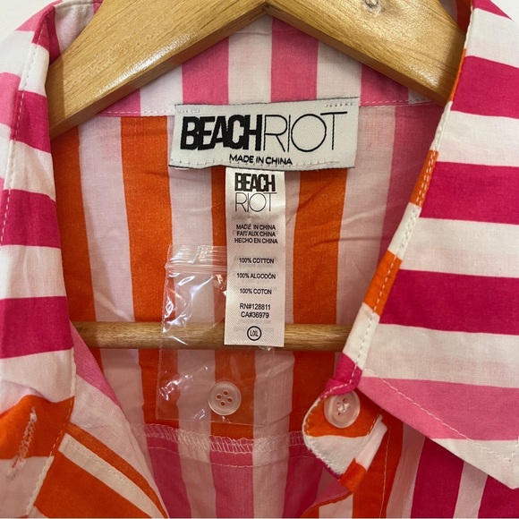 Beach Riot Alexa Cover Up Top Size L/XL in Sunset Stripe - Picture 8 of 9